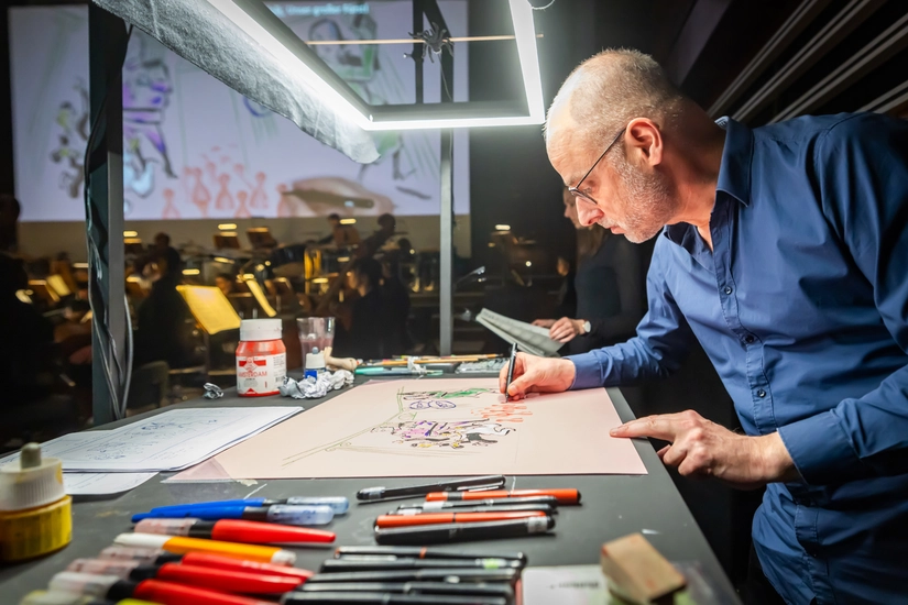 Dekoratives Szenenfoto aus Le Grand Macabre.